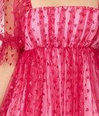 Smak Parlour Hot Pink Glitter Hearts Love Interest Babydoll Dress - Unique Vintage - Womens, DRESSES, BABYDOLL