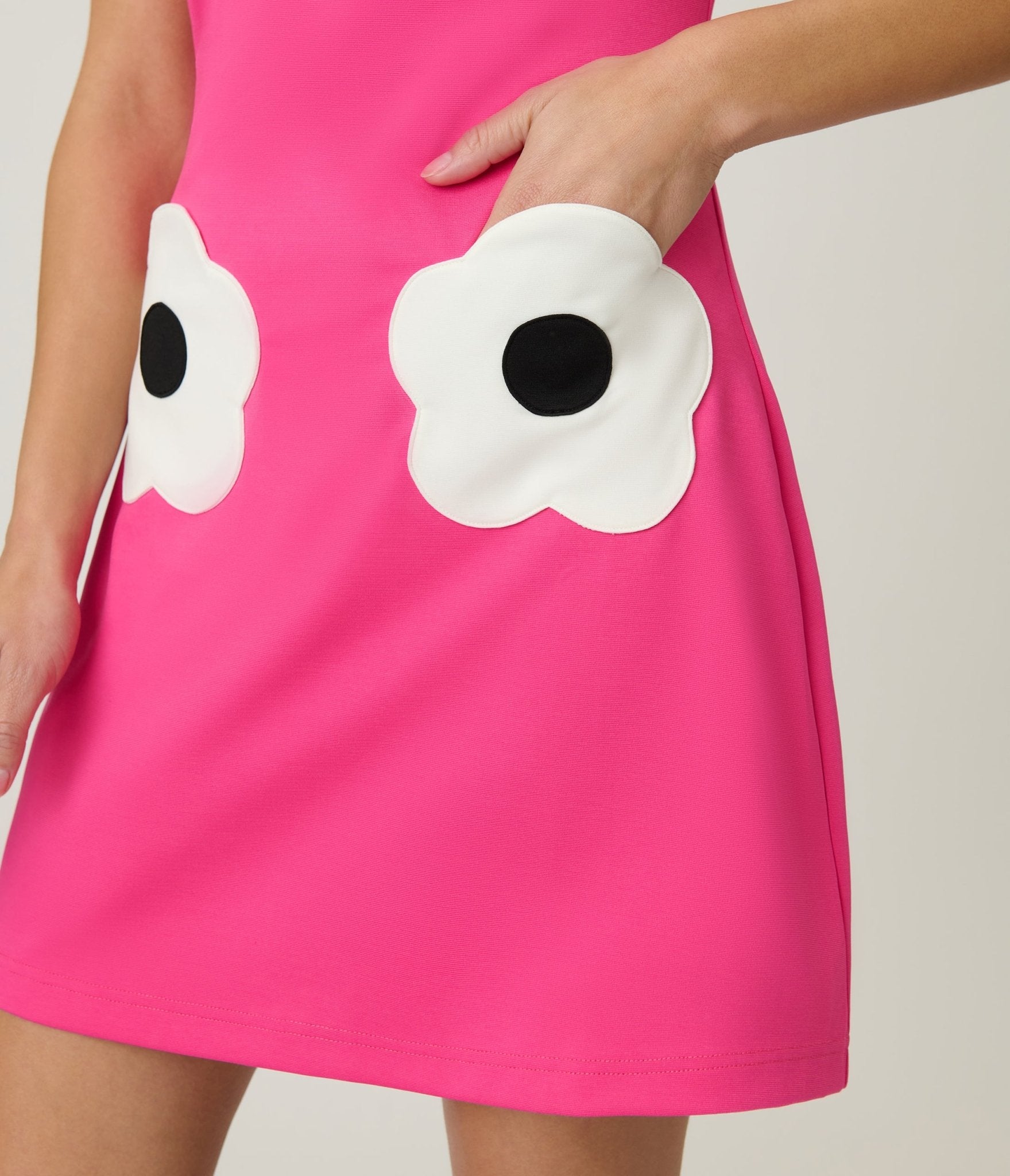 Smak Parlour Hot Pink & White Flower Pocket Dress XS/0-2