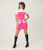 Smak Parlour Hot Pink & White Flower Pocket Dress - Unique Vintage - Womens, DRESSES, SHIFTS