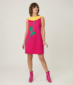 Smak Parlour Hot Pink & Yellow Petal Collar Cotton Shift Dress - Unique Vintage - Womens, DRESSES, SHIFTS
