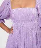 Smak Parlour Lavender Heart Velvet Love Interest Babydoll Dress - Unique Vintage - Womens, DRESSES, BABYDOLL