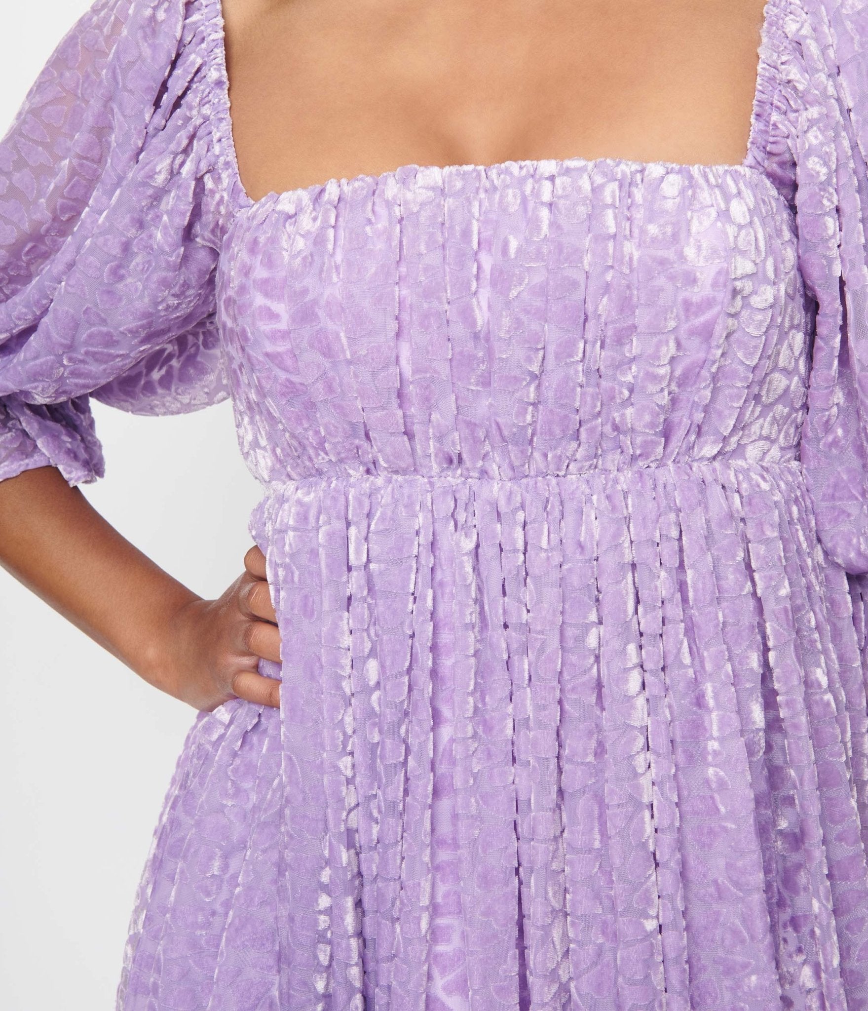 Smak Parlour Lavender Heart Velvet Love Interest Babydoll Dress - Unique Vintage - Womens, DRESSES, BABYDOLL