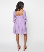 Smak Parlour Lavender Heart Velvet Love Interest Babydoll Dress - Unique Vintage - Womens, DRESSES, BABYDOLL