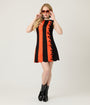 Smak Parlour Orange & Black Stripe Scallop Mini Dress