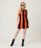 Smak Parlour Orange & Black Stripe Scallop Mini Dress - Unique Vintage - Womens, DRESSES, SHIFTS