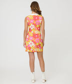 Smak Parlour Orange Flower Print Mod Shift Dress - Unique Vintage - Womens, DRESSES, SHIFTS