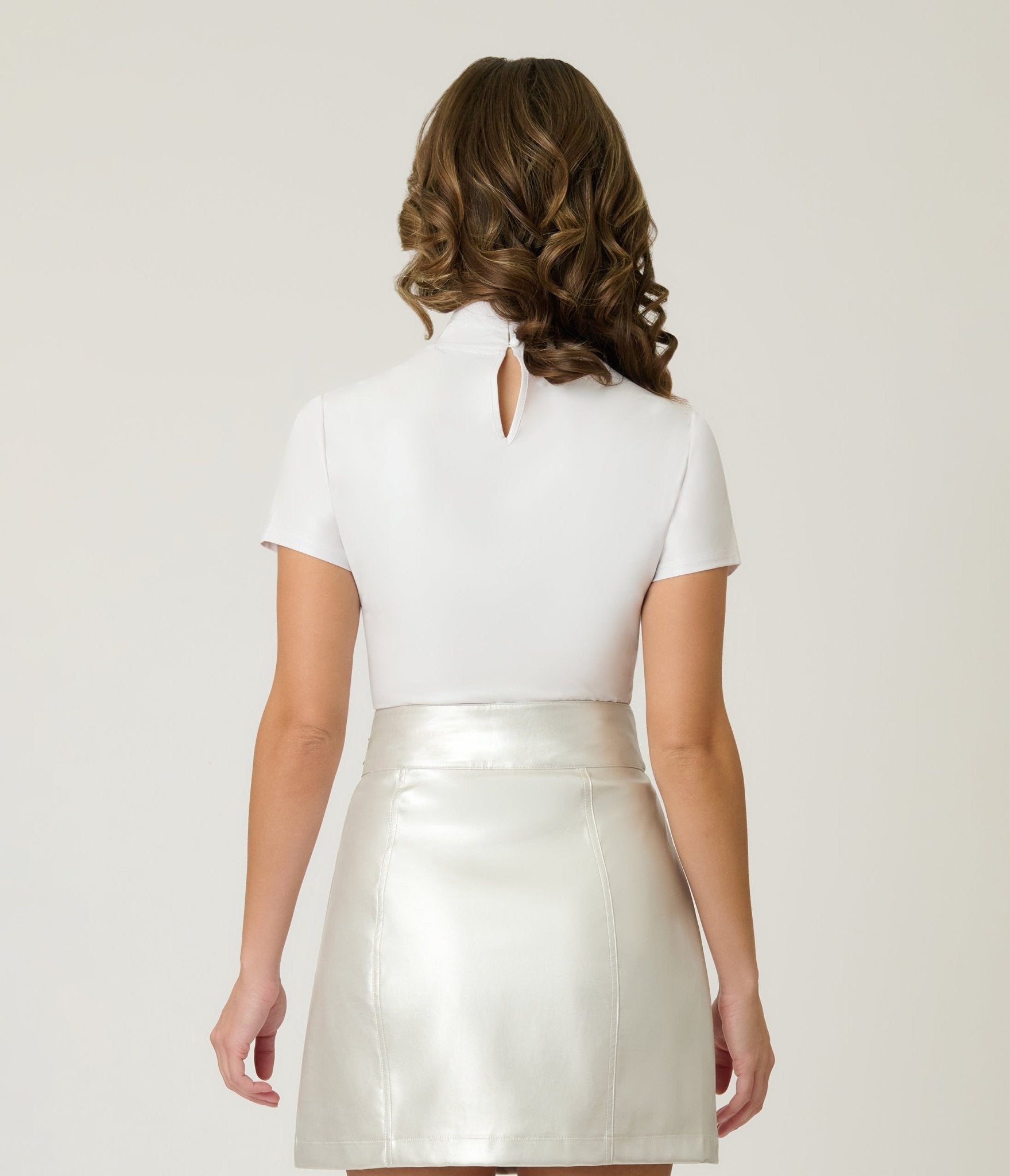 Smak Parlour Pearl White Mock Neck Knit Top - Unique Vintage - Womens, TOPS, KNIT TOPS