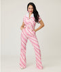 Smak Parlour Pink Checkerboard Flare Jumpsuit