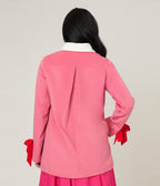 Smak Parlour Pink & Red Bows Topper Coat - Unique Vintage - Womens, TOPS, OUTERWEAR