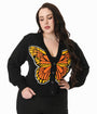Smak Parlour Plus Size 1960s Black Monarch Butterfly Cardigan