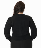 Smak Parlour Plus Size 1960s Black Monarch Butterfly Cardigan - Unique Vintage - Womens, TOPS, SWEATERS