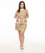 Smak Parlour Plus Size 1960s Happy Groovy Rainbows Mod Shift Dress