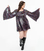 Smak Parlour Plus Size 1960s Rainbow Sequin Downtown Scene Mini Dress