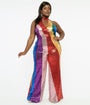 Smak Parlour Plus Size 1960s Rainbow Sequin Glamour Goddess Jumpsuit
