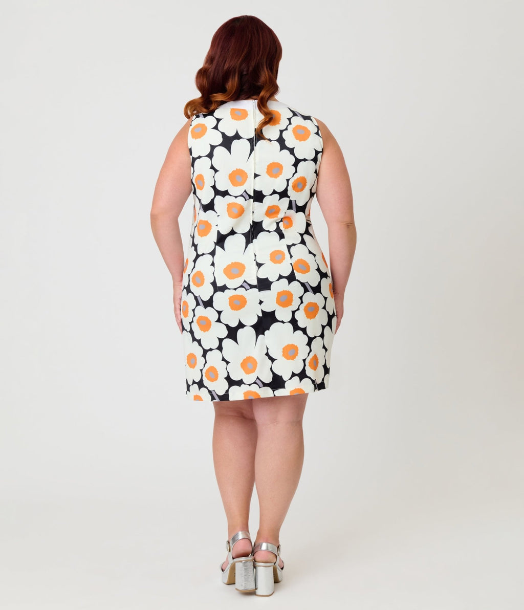 Smak Parlour Plus Size Black & Daisy Mod Mini Dress - Unique Vintage - Womens, DRESSES, SHIFTS