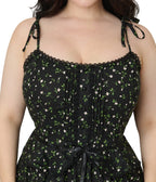 Smak Parlour Plus Size Black Ditzy Floral Shirred Tiered Maxi Dress - Unique Vintage - Womens, DRESSES, MAXI