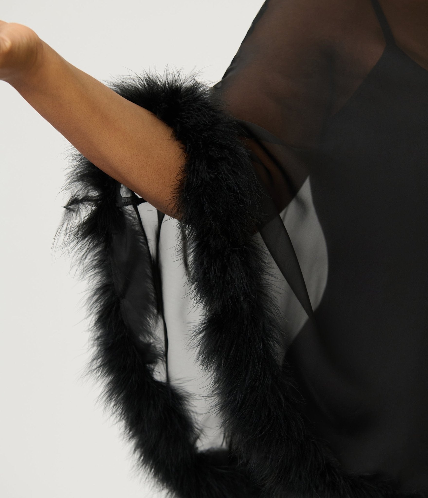 Smak Parlour Plus Size Black Feathered Cape Maxi Dress Smak Parlour Plus Size Black Feathered Cape Maxi Dress