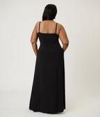 Smak Parlour Plus Size Black Feathered Cape Maxi Dress - Unique Vintage - Womens, DRESSES, MAXI