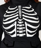 Smak Parlour Plus Size Black Glow in the Dark Skeleton Mock Turtleneck Fit & Flare Lori Dress - Unique Vintage - Womens, DRESSES, A-LINE