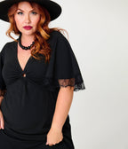 Smak Parlour Plus Size Black Lace Inset Maxi Dress - Unique Vintage - Womens, DRESSES, MAXI
