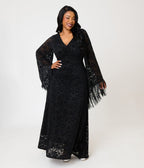 Smak Parlour Plus Size Black Lace Stevie Maxi Dress - Unique Vintage -