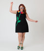Smak Parlour Plus Size Black & Rainbow Collar Shift Dress