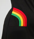 Smak Parlour Plus Size Black & Rainbow Pockets Shift Dress - Unique Vintage - Womens, DRESSES, SHIFTS