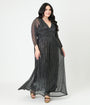 Smak Parlour Plus Size Black & Silver Shimmer Maxi Dress