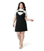 Smak Parlour Plus Size Black & White Color Block Heart Shift Dress