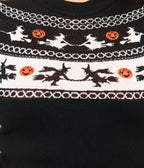 Smak Parlour Plus Size Black Witch Fair Isle Tammy Flare Dress - Unique Vintage - Womens, DRESSES, FIT AND FLARE