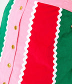 Smak Parlour Plus Size Candy Cane Christmas Stripe Campus Mini Skirt - Unique Vintage - Mini Skirts