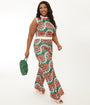 Smak Parlour Plus Size Green & Red Daisy Chain Back Bow Jumpsuit