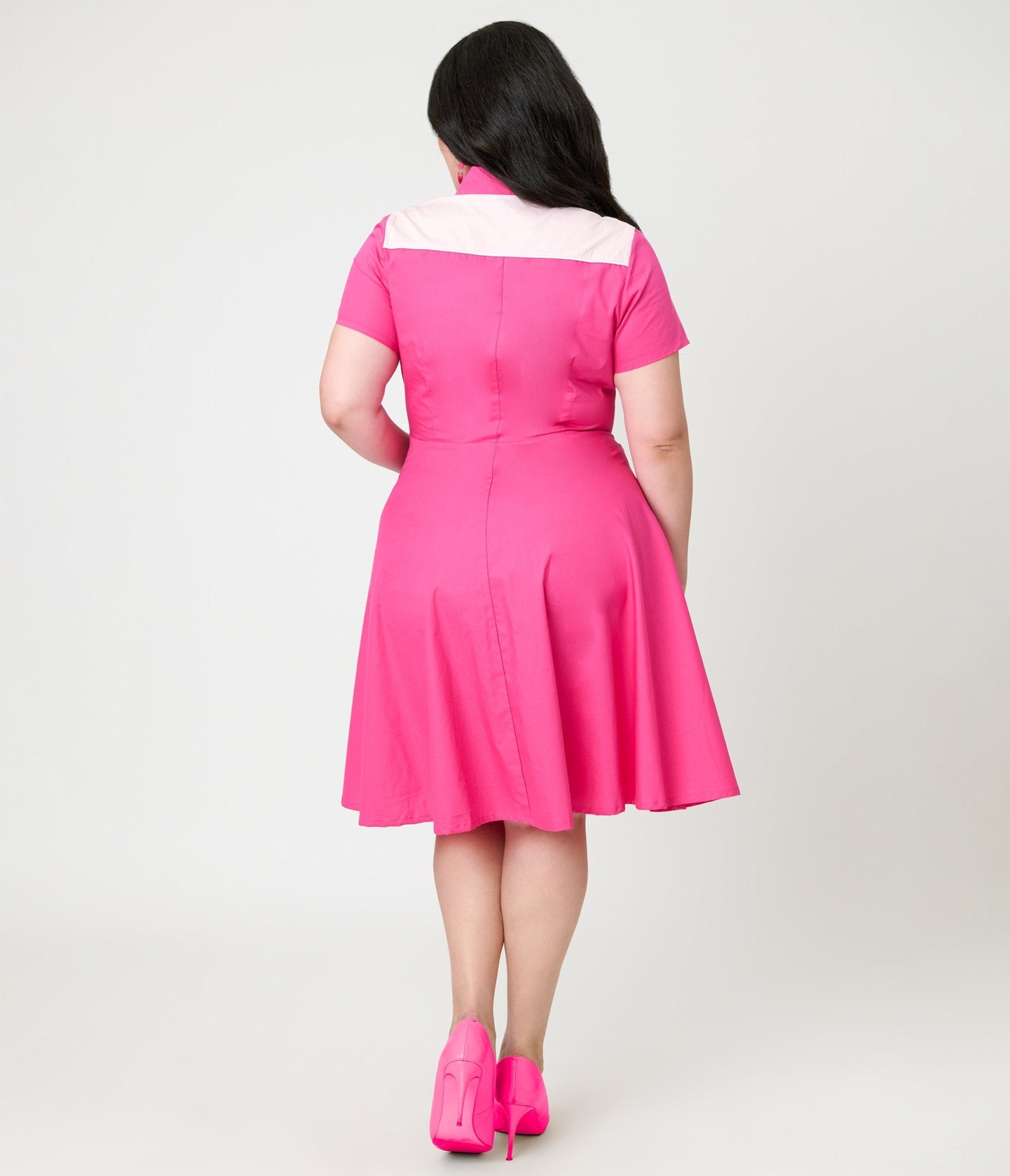 Smak Parlour Plus Size Hot Pink Embroidered Heart Western Flare Dress 4X/28W-30W Smak Parlour Plus Size Hot Pink Embroidered Heart Western Flare Dress 4X/28W-30W