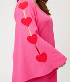 Smak Parlour Plus Size Hot Pink Heart Cutout Bell Sleeve Mini Dress - Unique Vintage - Womens, DRESSES, FIT AND FLARE