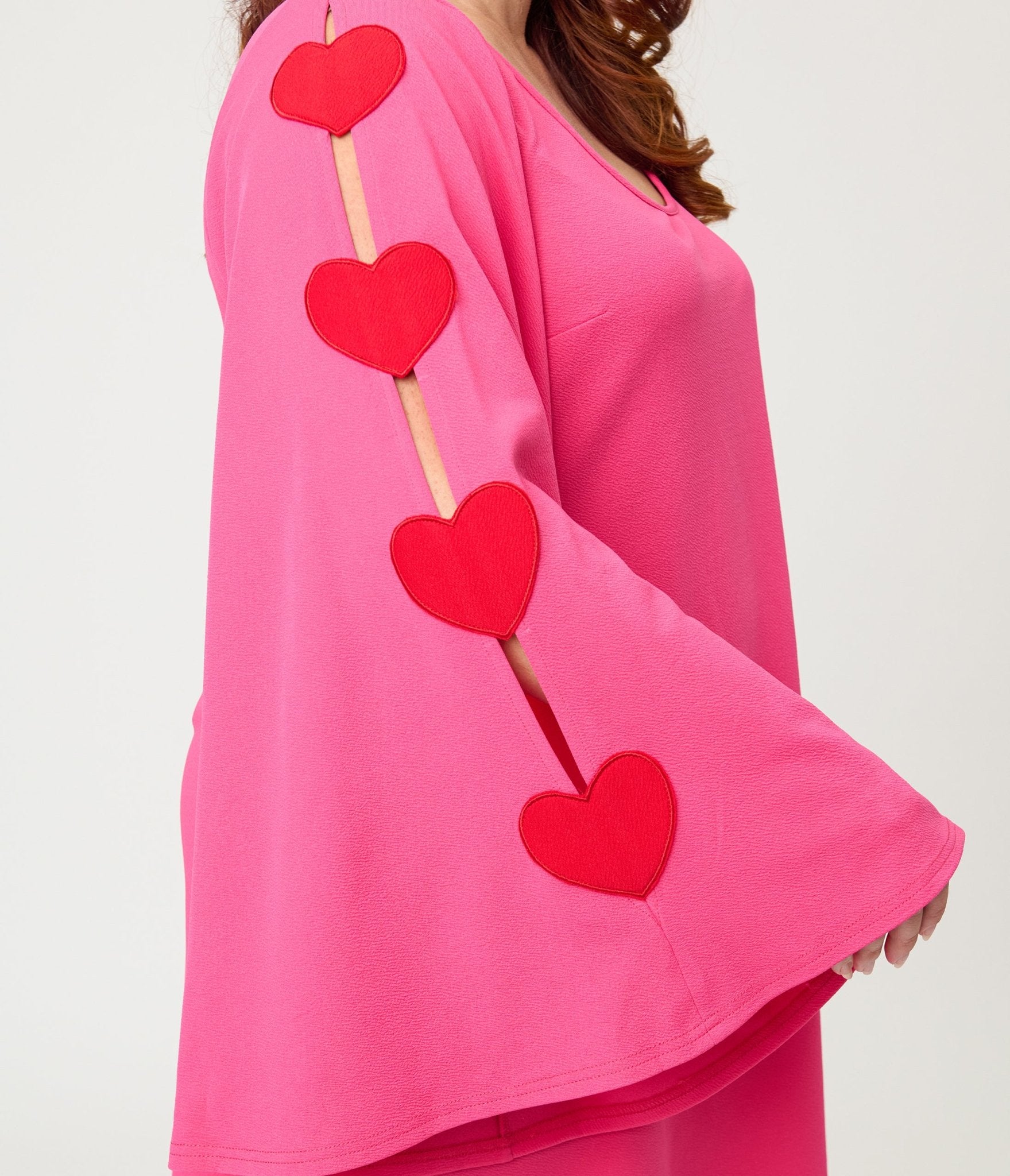 Smak Parlour Plus Size Hot Pink Heart Cutout Bell Sleeve Mini Dress –  Unique Vintage
