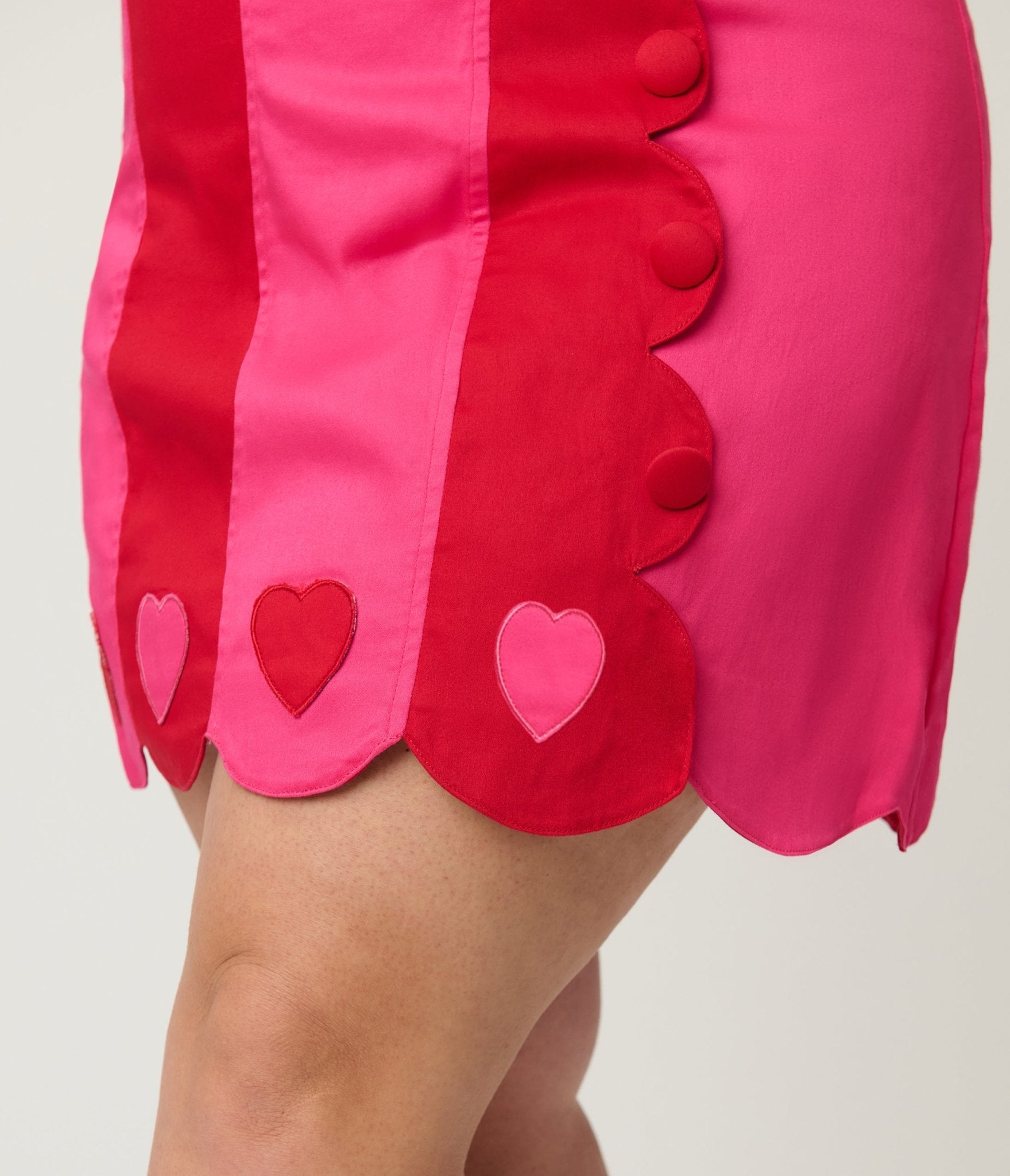 strapless open back dress Smak Parlour Plus Size Hot Pink & Red Hearts Scallop Mini Dress – Unique  Vintage