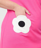Smak Parlour Plus Size Hot Pink & White Flower Pocket Dress - Unique Vintage - Womens, DRESSES, SHIFTS
