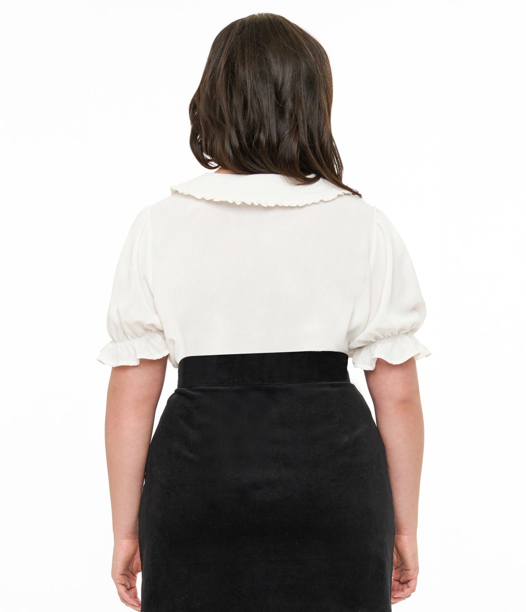 Smak Parlour Plus Size Ivory Puff Sleeve Blouse - Unique Vintage - Womens, TOPS, WOVEN TOPS