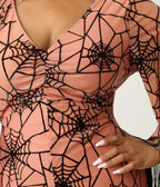 Smak Parlour Plus Size Nude & Black Spiderweb Fringe Sleeve Stevie Maxi Dress - Unique Vintage - Womens, DRESSES, MAXI