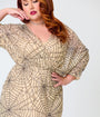 Smak Parlour Plus Size Nude Spiderweb Sequin Faux Wrap Diane Maxi Dress