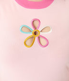 Smak Parlour Plus Size Pink & Rainbow Flower Cutout Sweater - Unique Vintage - Womens, TOPS, SWEATERS