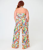 Smak Parlour Plus Size Psychedelic Rainbow Glamour Goddess Jumpsuit - Unique Vintage - Womens, BOTTOMS, ROMPERS AND JUMPSUITS