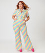 Smak Parlour Plus Size Rainbow Hearts Flare Jumpsuit