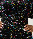 Smak Parlour Plus Size Rainbow Sequin Wide Leg Jumpsuit - Unique Vintage - Womens, BOTTOMS, ROMPERS AND JUMPSUITS