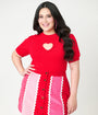 Smak Parlour Plus Size Red Keyhole Heart Sweater