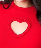 Smak Parlour Plus Size Red Keyhole Heart Sweater - Unique Vintage - Womens, TOPS, SWEATERS