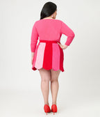 Smak Parlour Plus Size Red & Pink Scalloped Mini Skirt - Unique Vintage - Womens, BOTTOMS, SKIRTS