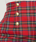 Smak Parlour Plus Size Red Plaid Wide Leg Sailor Pants - Unique Vintage - Womens, BOTTOMS, PANTS