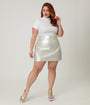 Smak Parlour Plus Size Silver Belted Mini Skirt