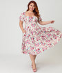 Smak Parlour Plus Size Spring Roses Sweetheart Swing Dress